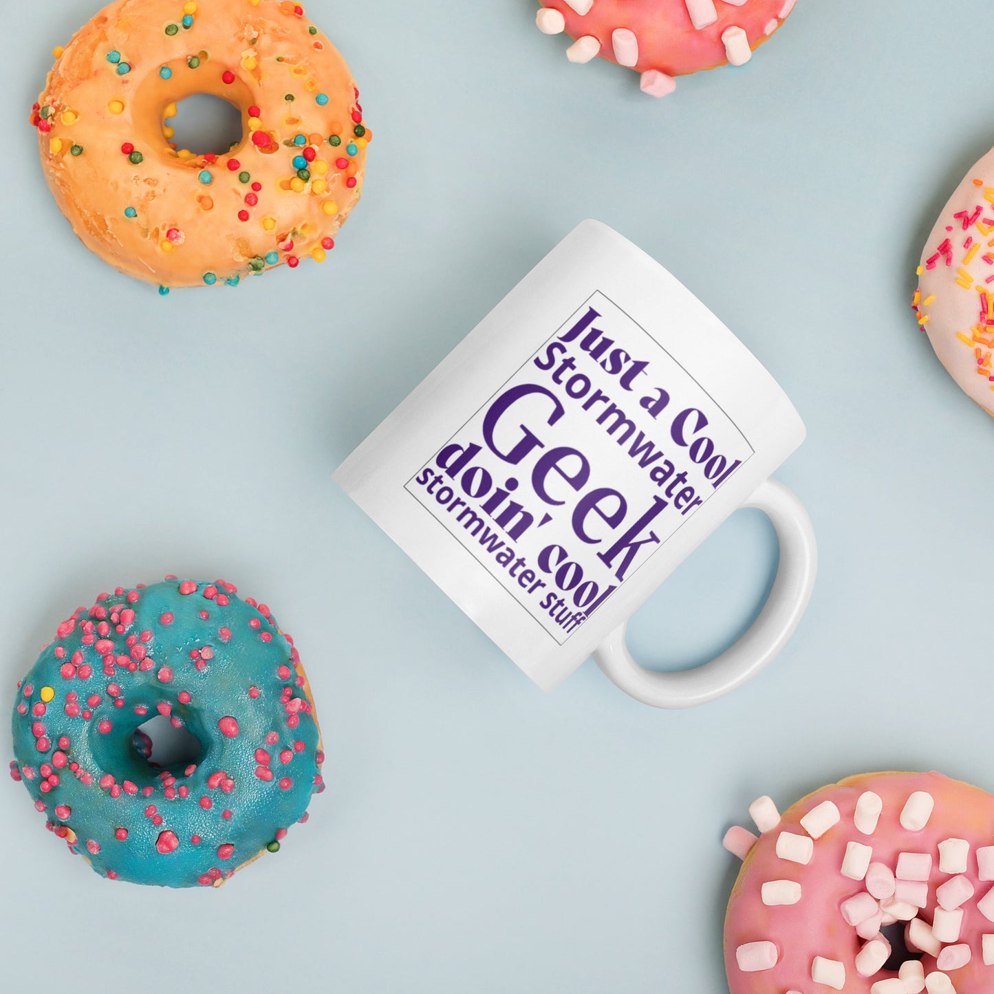 Cool Stormwater Geek (purple) - White glossy mug