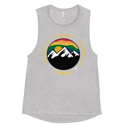 Conserve Protect Treasure Explore - Ladies’ Muscle Tank