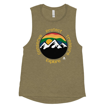 Conserve Protect Treasure Explore - Ladies’ Muscle Tank